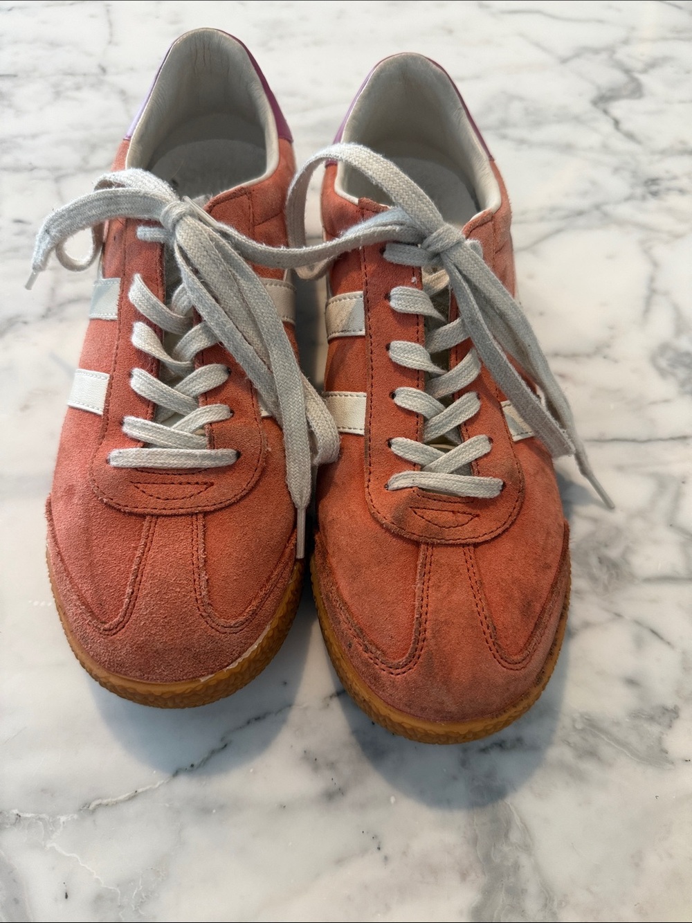 Gola Coral Suede Trainer with White Leather Stripe